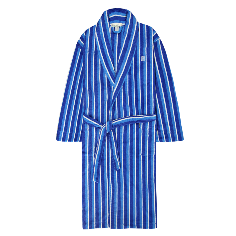 CS1993 - Microfibre Cotton Terry Dressing Gown Mid Blue